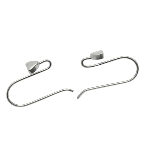 Pure Silver wire earring heart feature Sterling Silver 925 French Earring Wires Earring making fine Jewelry finding gift for her