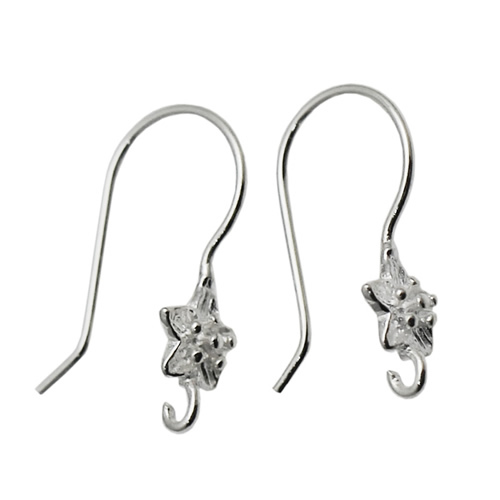 Pure Silver wire earring Sterling Silver French Earring Wires flower feature earring making gift for her handmade jewelry making