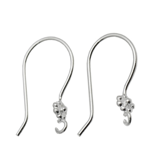 Pure Silver wire earring flower Feature Sterling Silver 925 French Earring Wires Earring making fine Jewelry finding gift for he