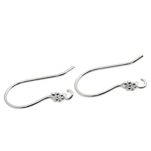 Pure Silver wire earring flower Feature Sterling Silver 925 French Earring Wires Earring making fine Jewelry finding gift for he