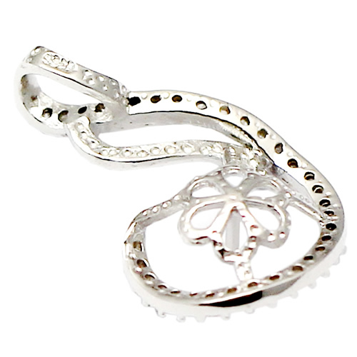 Sterling silver pendant setting inlaying zircon jewelry finding women