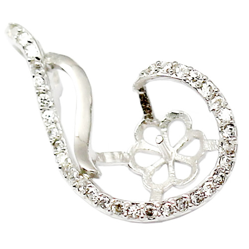 Sterling silver pendant setting inlaying zircon jewelry finding women