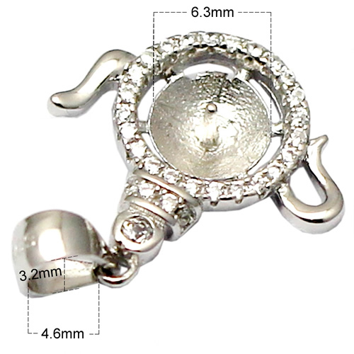 925 sterling silver pendant setting teapot inlaying zircon grace nacklace