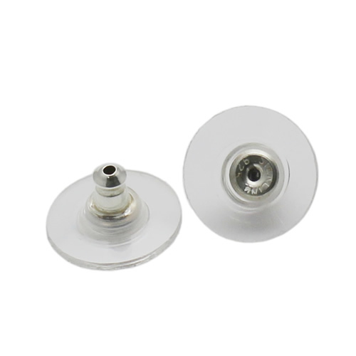 925 Sterling Silver earring backs  clear comfort disk for post earrings