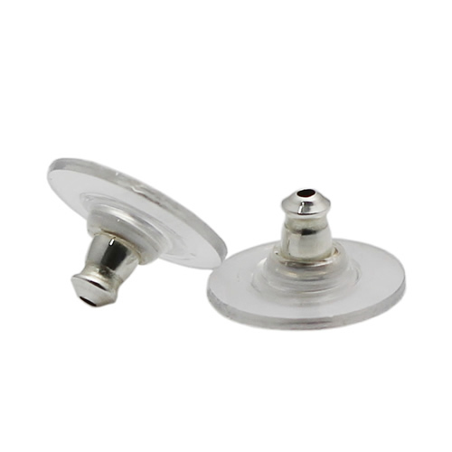 925 Sterling Silver earring backs  clear comfort disk for post earrings