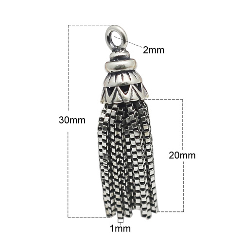 Pure Silver Tassel Pendant 925 sterling silver Pendant Gorgeous lady silver jewelry fine Silver Necklace gift for her