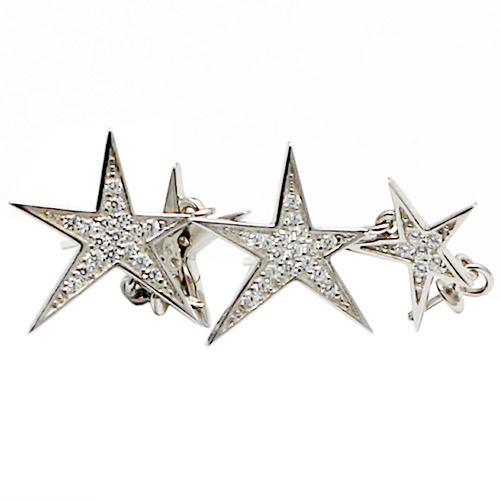 925 sterling silver stud earrings stars inlaying zircon accessories for women