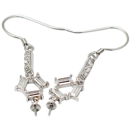925 Sterling Silver earring hook setting inlaying zircon with bail latest products in market
