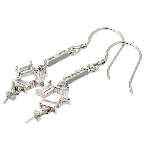 925 Sterling Silver earring hook setting inlaying zircon with bail latest products in market
