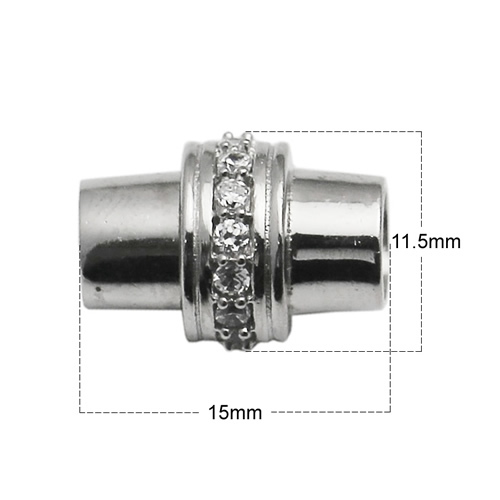 Sterling silver magnetic clasp inlaying zircon clear fine silver jewelry findings handmade jewelry for women