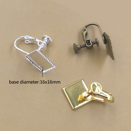 Brass Clip-On Earring Component, Nickel-free, Lead-safe