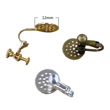 Brass Clip-On Earring Component, Nickel-free, Lead-safe