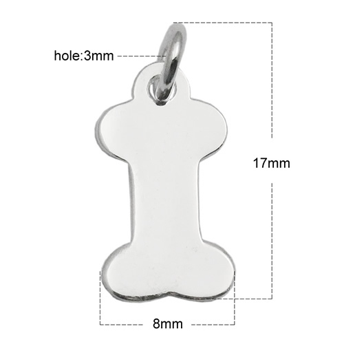 925 sterling silver bone shaped personalized stamping blank charms pendants jewerly findings