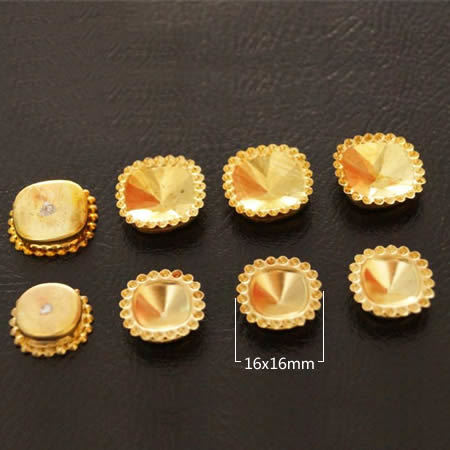 Brass setting rhinestone base cabochon charms accessories Jewelry findings nickel-free lead-safenickel-free lead-Safe