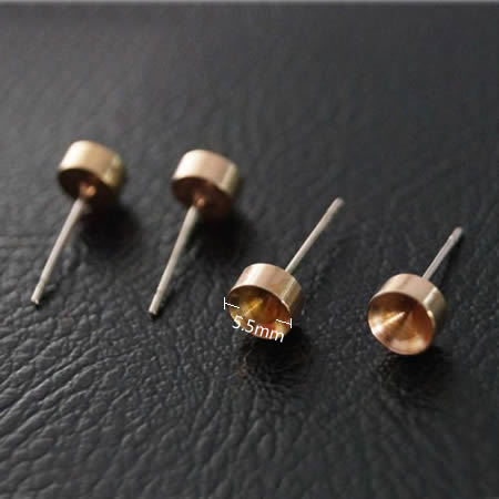 Brass Rhinestone Earrings Posts With  Settings ，Nickel-free Lead-Safe
