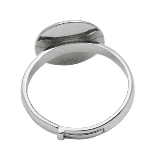 Sterling silver ring blank flat pad ring setting with a pin for half-drilled beads handmade rings