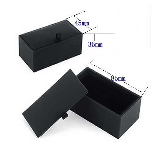 Cufflink gift box black leather cardboard rectangal Fashion high jewelry