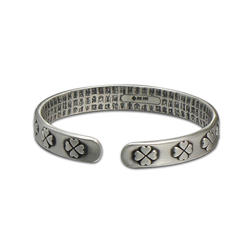 990 sterling silver best friend four leaf clover vintage cuff bracelet  jewelry  for women