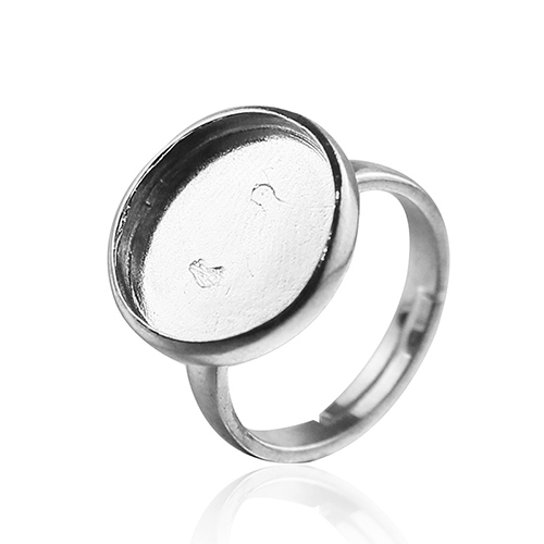 925 Solid sterling silver ring bezel cup base round