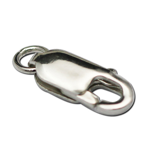 Sterling Silver Lobster Claw Clasps, platina plated, 8x3mm,