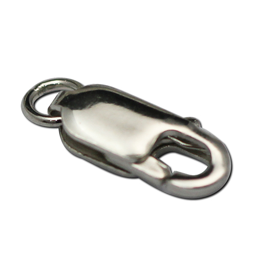 Sterling Silver Lobster Claw Clasps, platina plated, 14x5.5mm