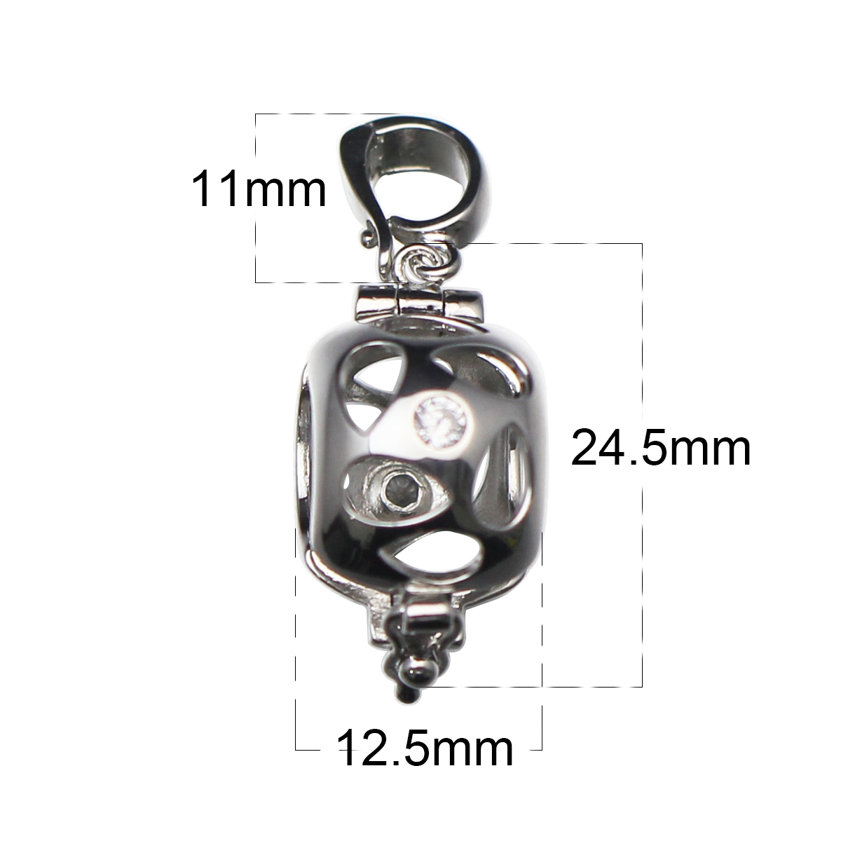 Sterling Silver Hollow Filigree Beads Cage Locket Necklace Pendants