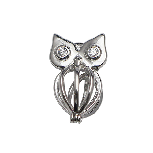 Owl Hollow Pearl Heart Cage Chime Ball Pendant charm