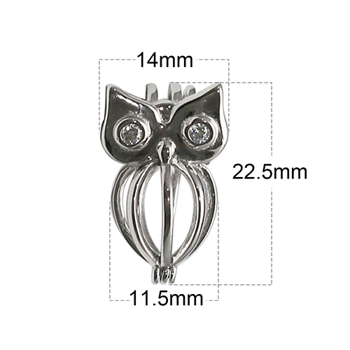 Owl Hollow Pearl Heart Cage Chime Ball Pendant charm