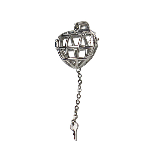 Hollow Sterling Silver Heart Cage for making pearl Pendant charm