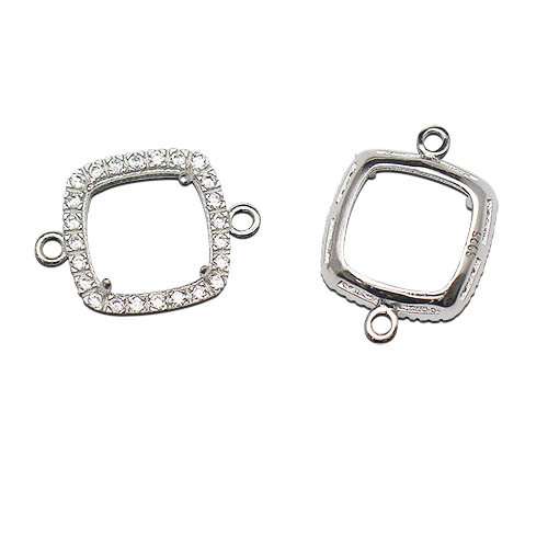 Sterling silver square connectors
