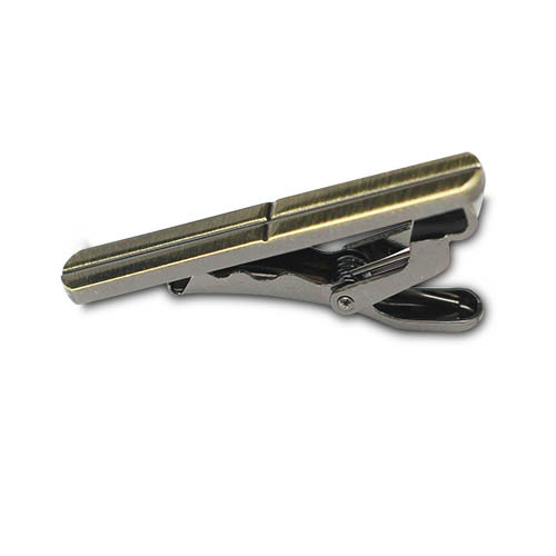 Retro tie clip gift for father customizable tie bar mans jewelry brass