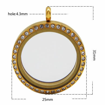 Fashion lady's round shape photo locket pendant