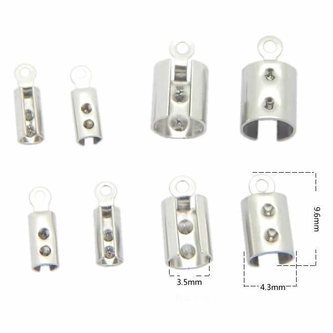 Crimp end caps for DIY jewelry stainless steel parts