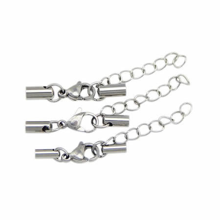 Stainless steel end caps lobster clasps fit DIY jewelry