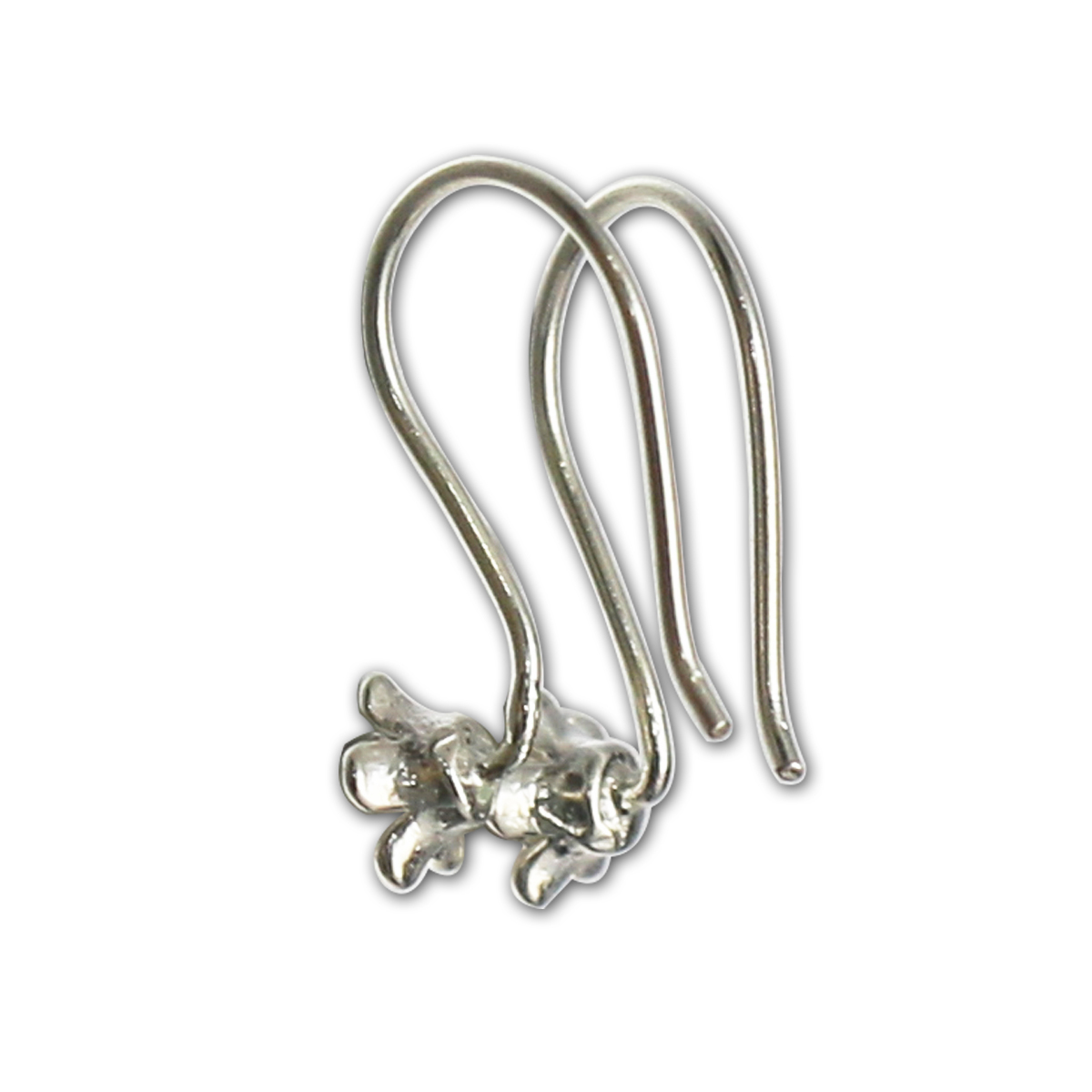 Silver earrings findings flower cabochon settings