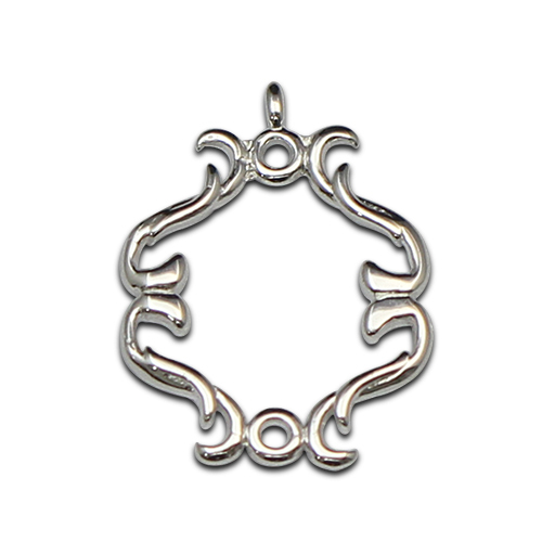 925 Sterling Silver Wreath Pendant Charm