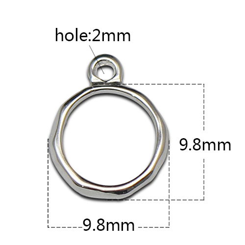 Sterling Silver Simple Circle Pendant Charm