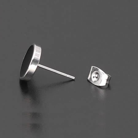 fashion boutique round stainless steel stud earrings