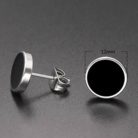 fashion boutique round stainless steel stud earrings