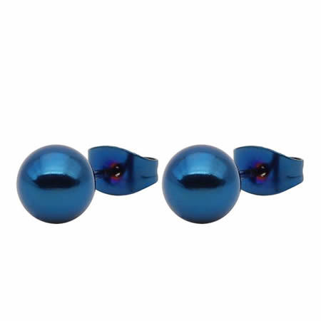 Stainless steel handmade round shape charms stud earrings