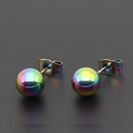 Stainless steel jewelry round stud earrings trendy party