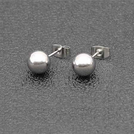 Stainless Steel 6mm stud earrings shiny jewelry