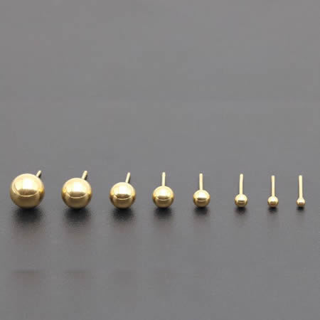 Stainless steel women 2mm Smooth round Ball stud earrings