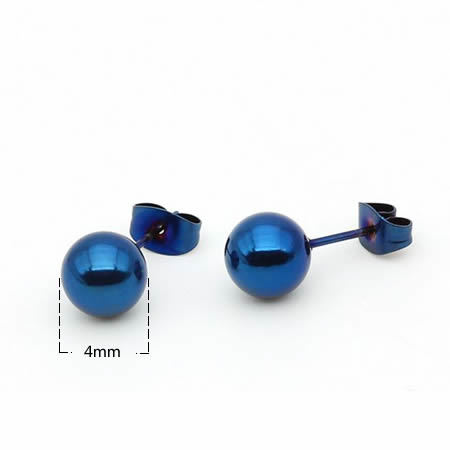 Classic stainless steel round ball stud earrings