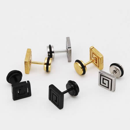 Stainless steel trendy square stud earring fine jewelry gifts