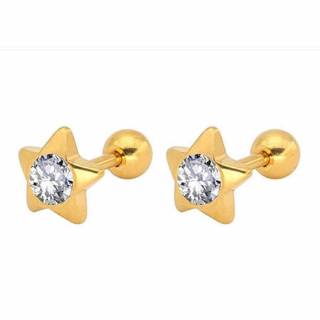 New fashion small star stainless steel stud earrings
