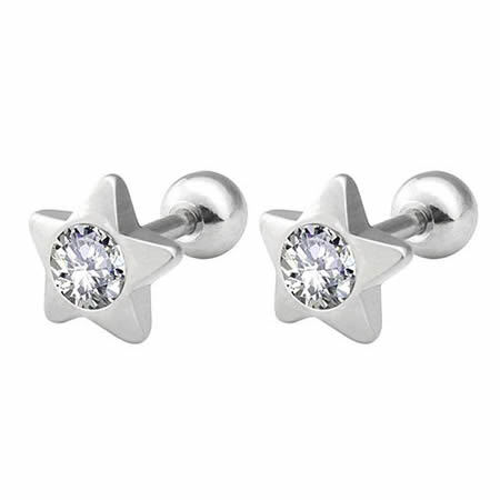 New fashion small star stainless steel stud earrings