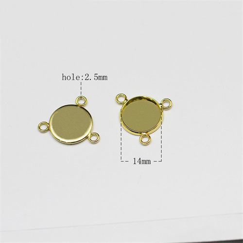 Base Connectors  Bezel Settings Findings with 3 Loops ,brass,round,rack plating,lead-safe,nickel-free,