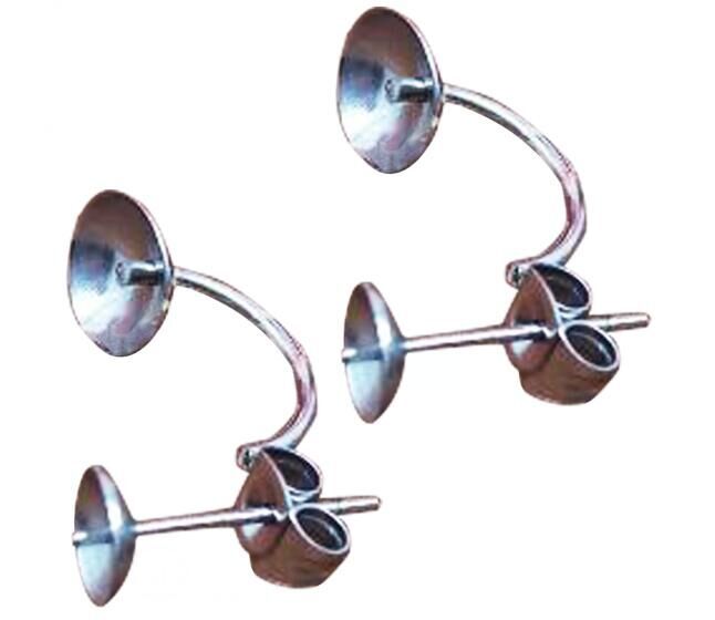 stainless steel earring findings double earring base for pearl stud earring making