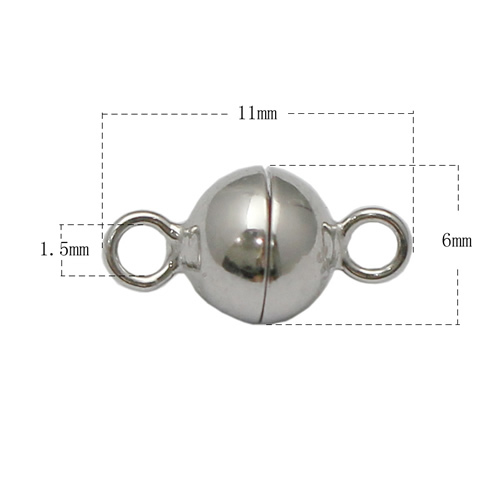 925 Sterling silver Smooth Ball Strong Magnetic Clasps